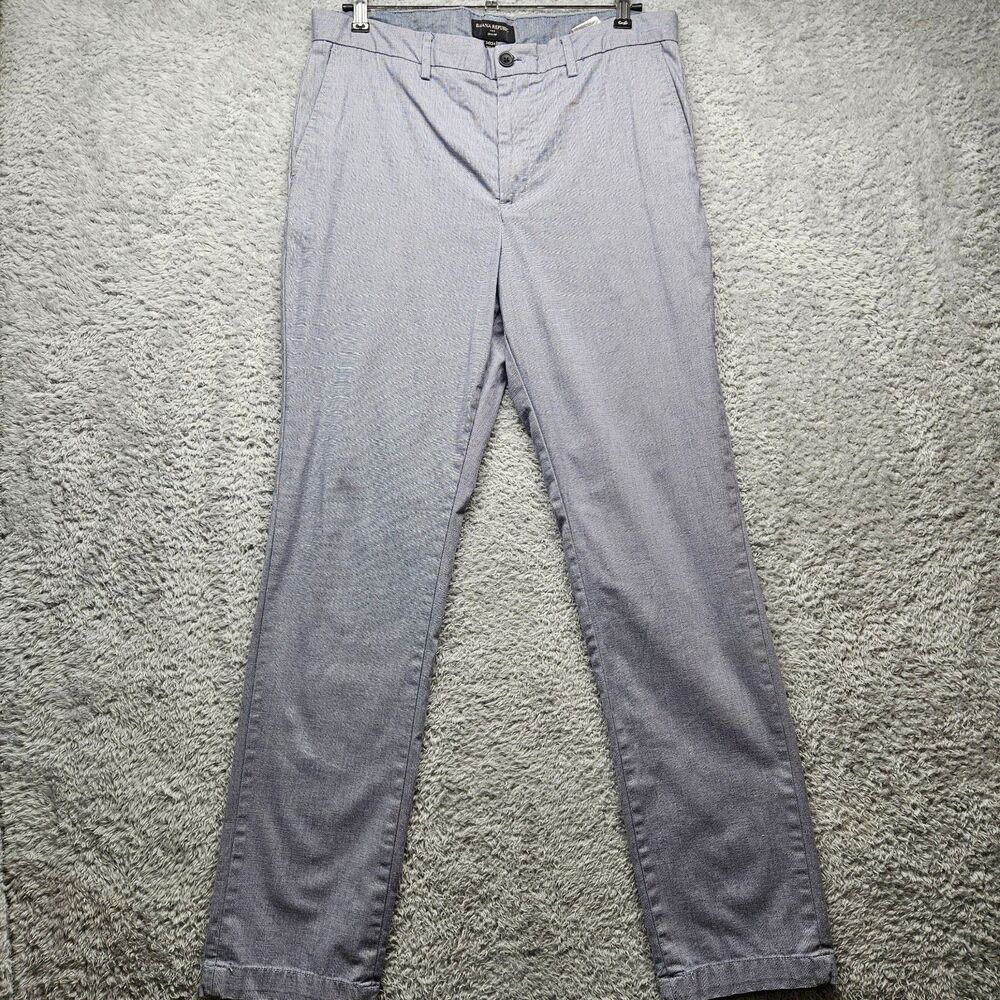 Banana Republic Mens Blue Pin Dot Slim Fit Chino Pants Size 34x34 Cotton Preppy